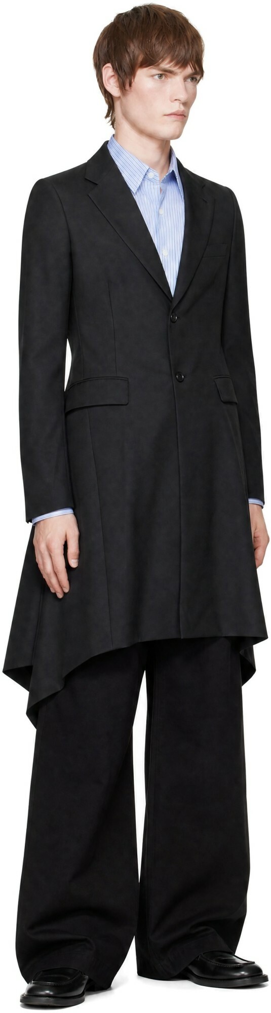 Comme des Garçons Homme Plus Black Dobby Cloth Coat