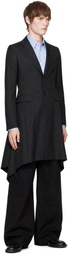 Comme des Garçons Homme Plus Black Dobby Cloth Coat