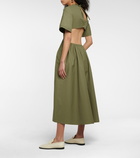 Deveaux New York - Cutout poplin midi dress