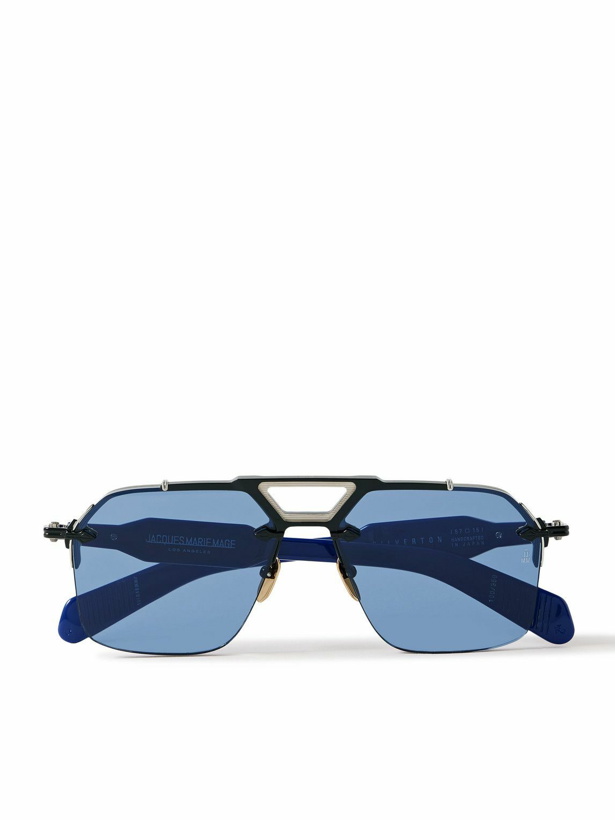 Photo: Jacques Marie Mage - Silverton Aviator-Style Silver-Tone and Acetate Sunglasses