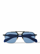 Jacques Marie Mage - Silverton Aviator-Style Silver-Tone and Acetate Sunglasses