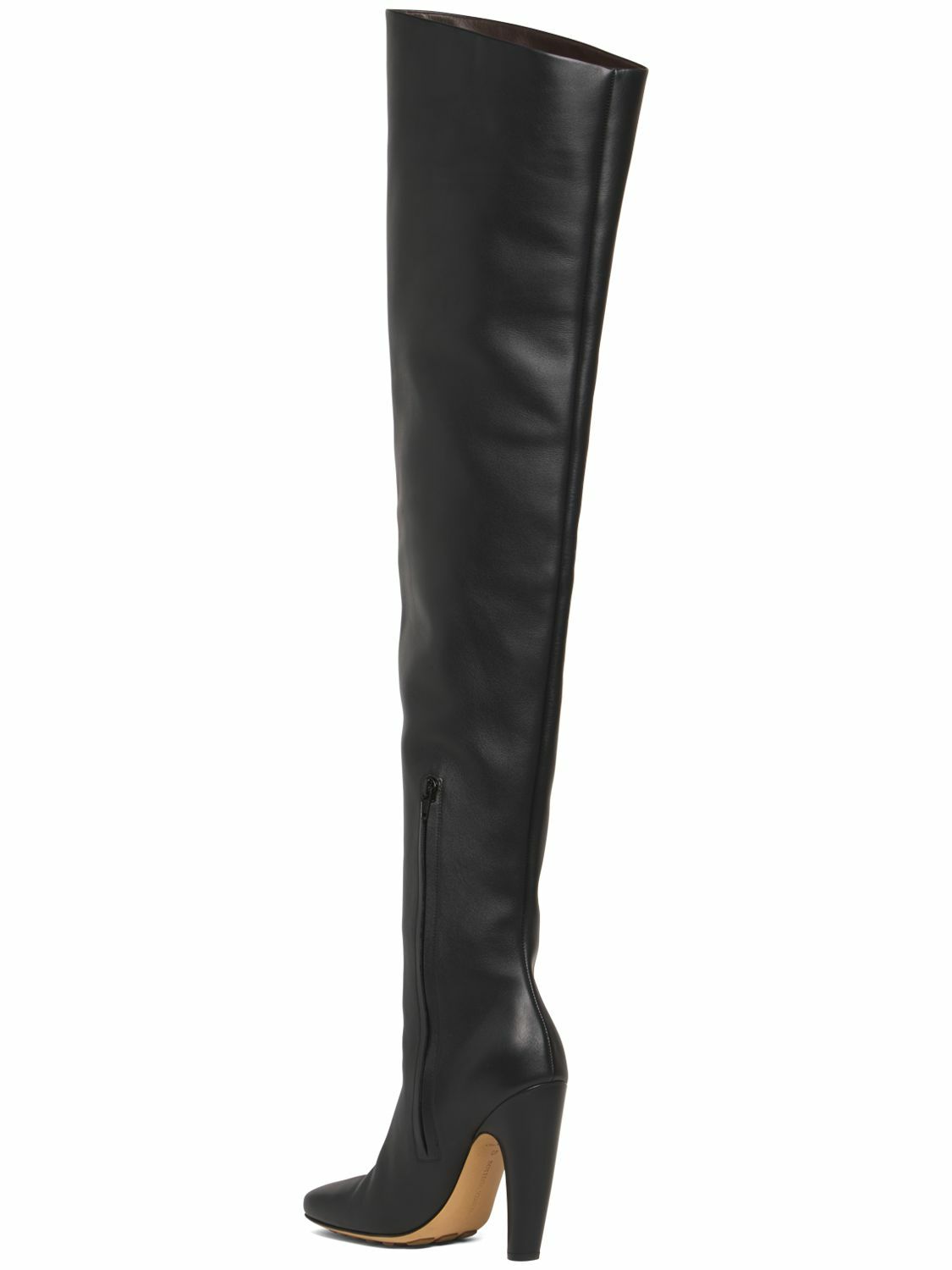 BOTTEGA VENETA - 100mm Canalazzo Thigh-high Leather Boots Bottega Veneta