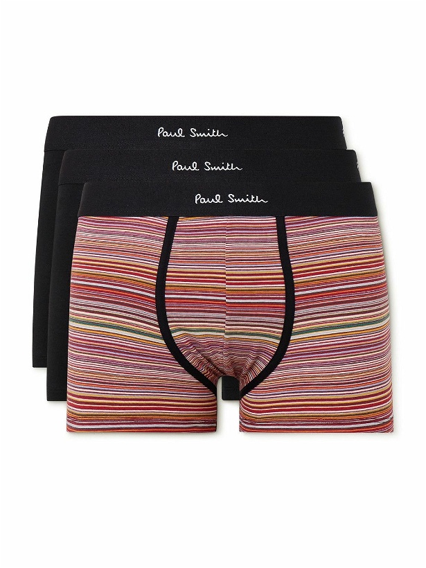 Photo: Paul Smith - Three-Pack Stretch Organic Cotton-Jersey Boxer Briefs - Multi