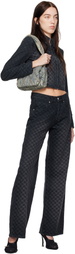 MISBHV Black Jacquard Monogram Denim Jacket