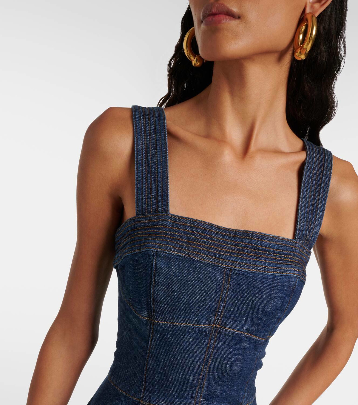 Simkhai Cici denim midi dress Simkhai Simkhai Cici denim midi dress Simkhai