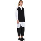 Enfold White and Black V-Neck Layered Shirt