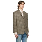 Gucci Brown and Grey Vintage Classic Check Blazer