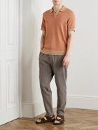Mr P. - Striped Cotton Polo Shirt - Orange