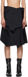 132 5. ISSEY MIYAKE Black Asymmetrical Midi Skirt