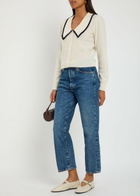 Frame Pointelle Cashmere Cardigan Cream