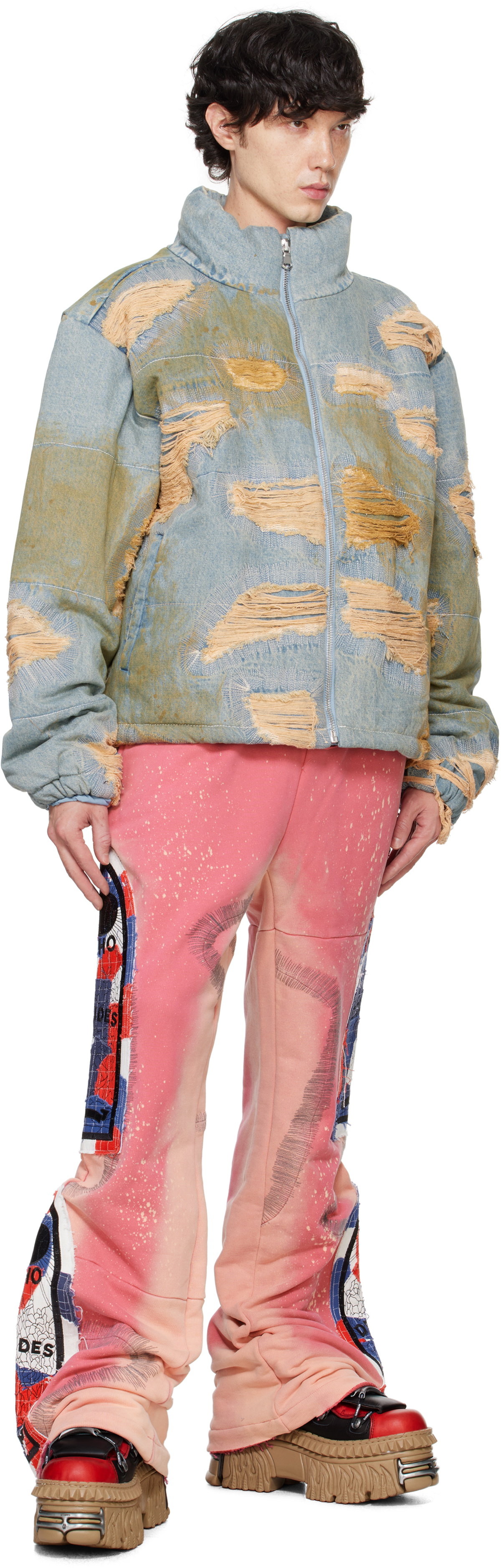 Who Decides War Blue Vintage Bomber Denim Jacket