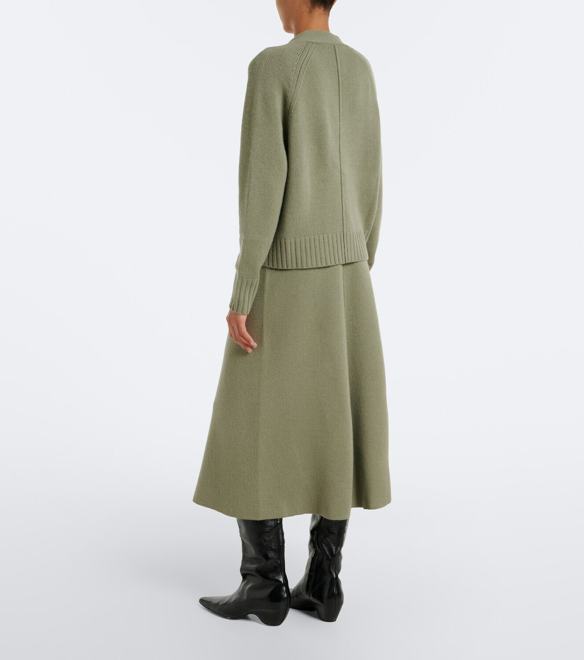 Jardin des Orangers Virgin wool and cashmere midi skirt
