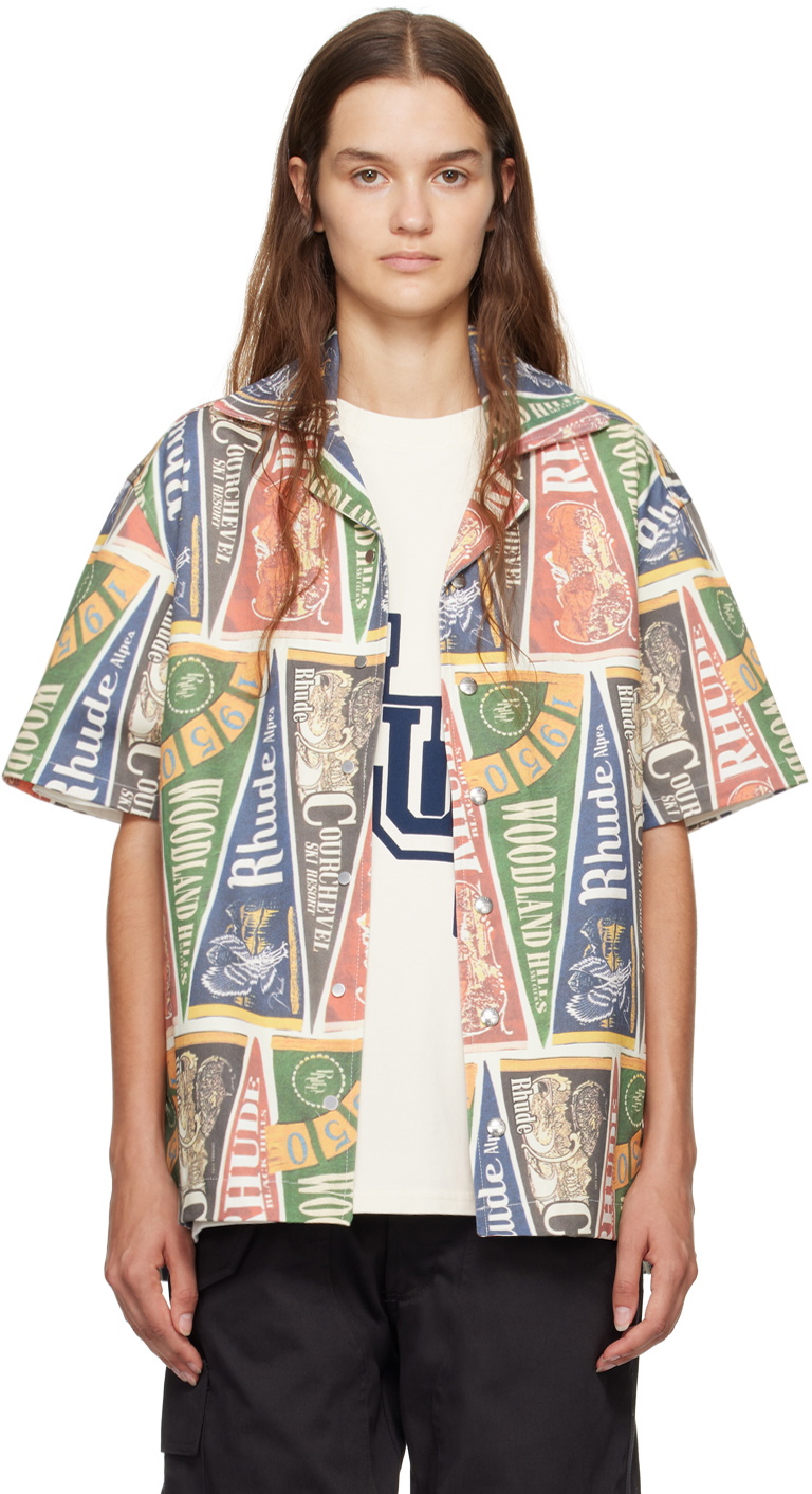 Rhude Multicolor Collegiate Flag Shirt
