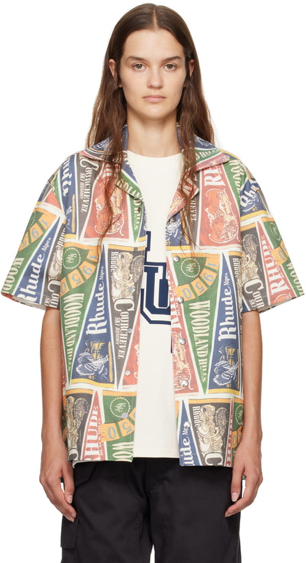 Photo: Rhude Multicolor Collegiate Flag Shirt
