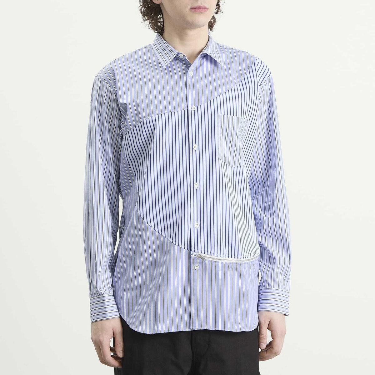 Comme des Garçons SHIRT Men's Striped Poplin Shirt in Stripe X Stripe