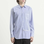 Comme des Garçons SHIRT Men's Striped Poplin Shirt in Stripe X Stripe