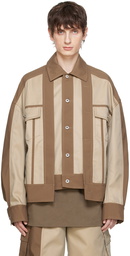 Feng Chen Wang Brown & Beige Paneled Jacket