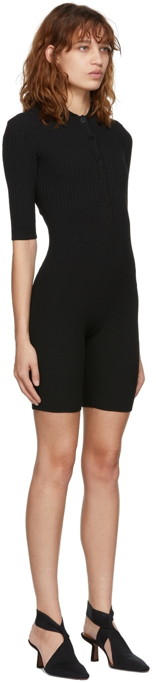 ANDREADĀMO Black Ribbed Playsuit
