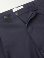 Boglioli - Straight-Leg Pleated Wool-Blend Trousers - Blue