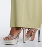 Aquazzura Talk To Me metallic leather sandals