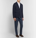 Zanella - Navy Noah Slim-Fit Prince of Wales Checked Linen-Blend Trousers - Blue