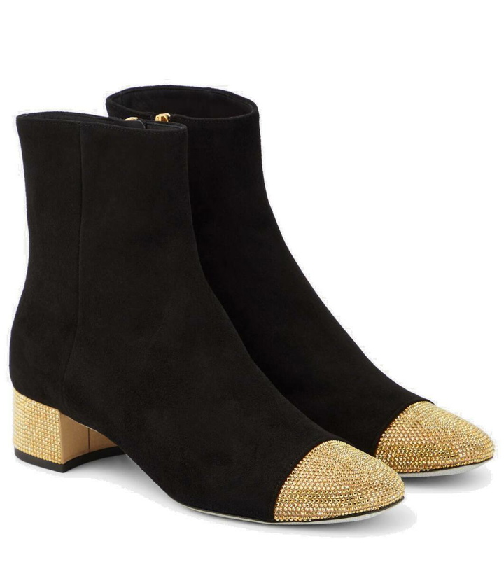 Photo: Rene Caovilla Embellished suede ankle boots