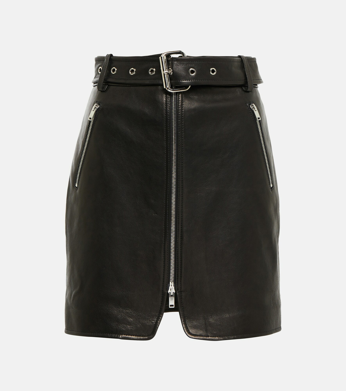 スカート Khaite Fitted Leather Skirt With Front Button Closure Khaite Fitted Leather Skirt With Front Button Closure In