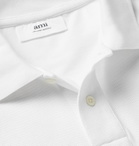 AMI PARIS - Logo-Embroidered Cotton-Piqué Polo Shirt - White