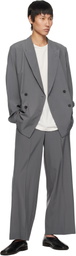 YOKE Gray 3Pleated Trousers