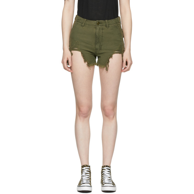 Photo: R13 Green Distressed Camp Shorts