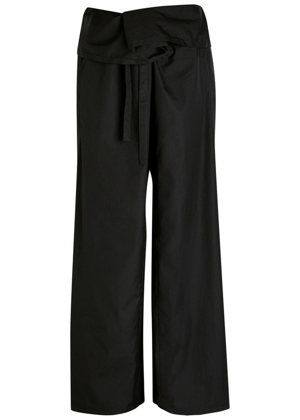 Photo: Wardrobe.nyc Fisherman Wrap-front Cotton-blend Poplin Trousers Black