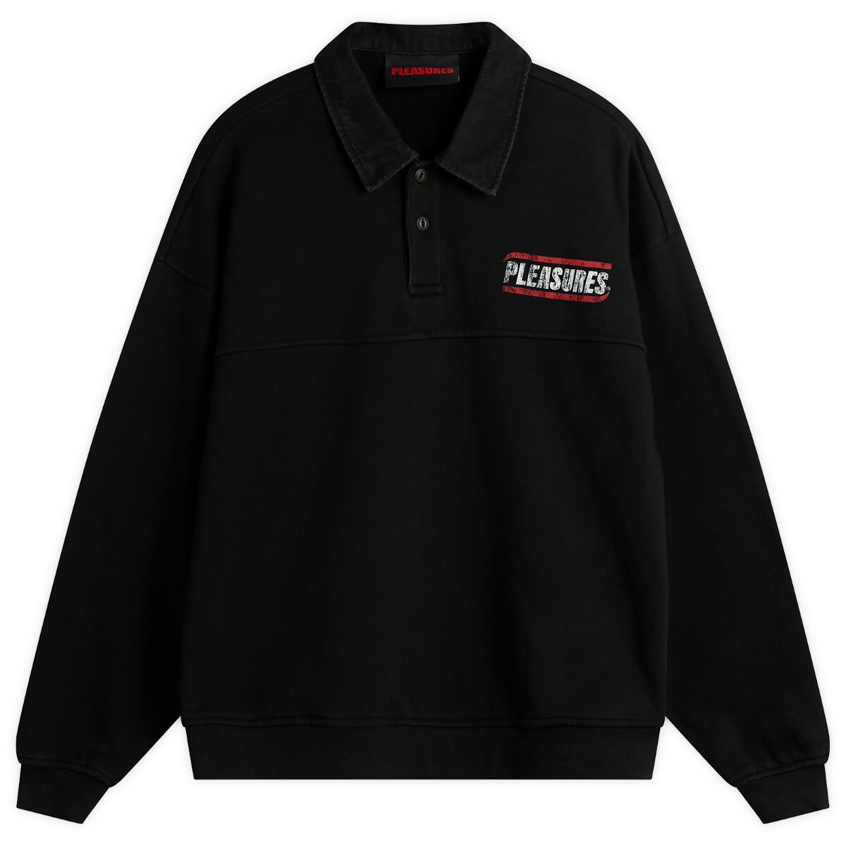 Pleasures Men's Gentle Polo Sweatshirt in Black