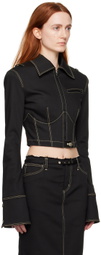 JUNEYEN Black Cropped Denim Jacket