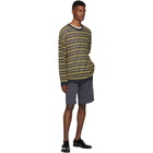 Wooyoungmi Yellow and Navy Striped Oversized Sweater