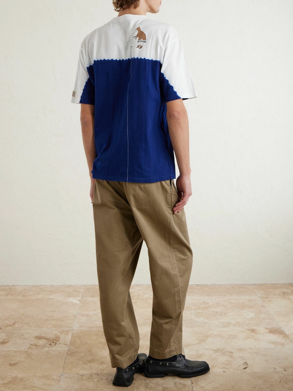 KAPITAL - Straight-Leg Pleated Cotton-Twill Chinos - Neutrals