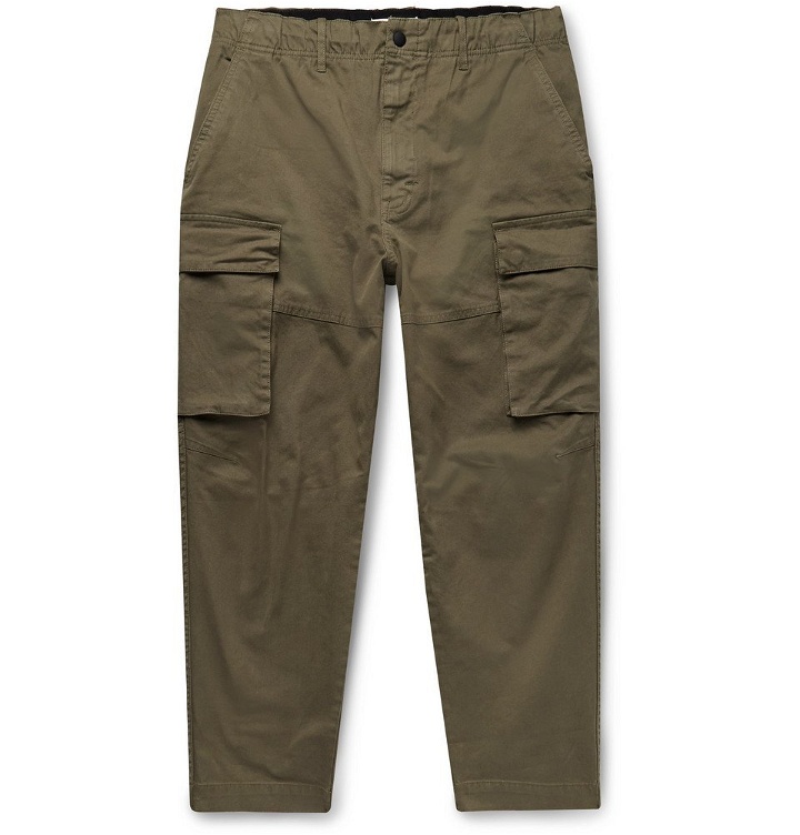 Photo: Alex Mill - City Cropped Cotton-Blend Twill Cargo Trousers - Army green
