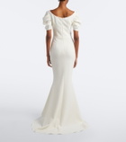 Safiyaa Bridal Ivon draped crêpe gown