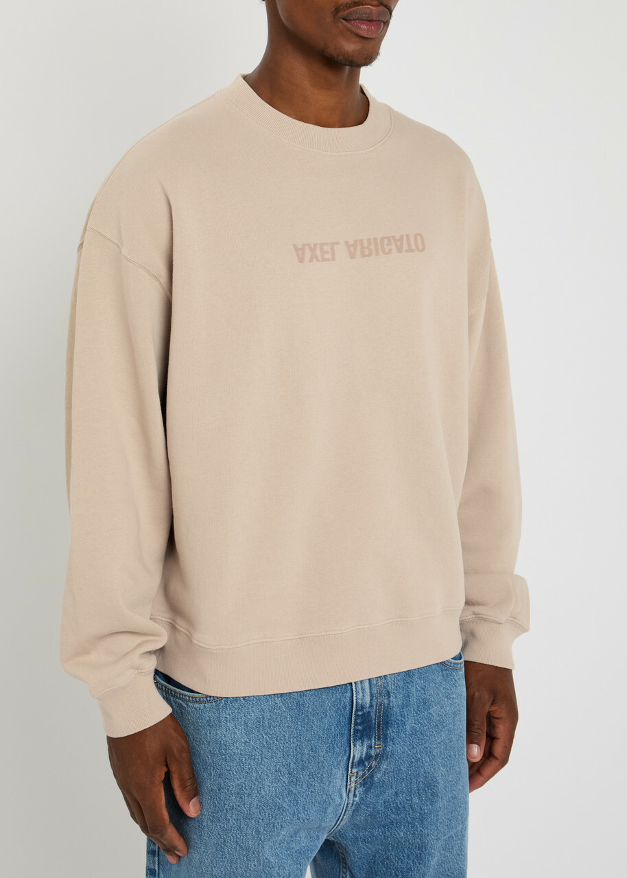 Axel Arigato Distort Washed Logo-print Cotton Sweatshirt Grey
