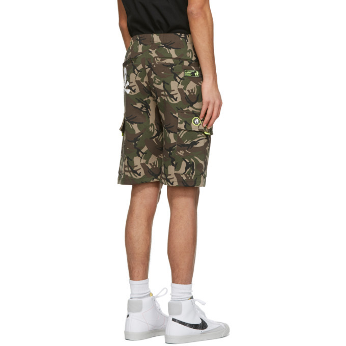 AAPE by A Bathing Ape Green and Brown Camo Shorts AAPE by A