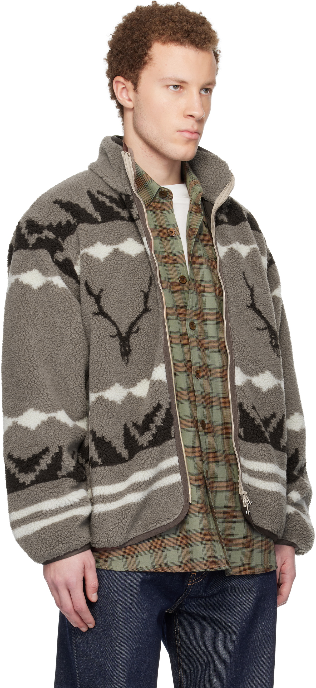 South2 West8 Taupe Piping Jacket