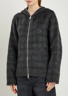 Our Legacy Checked Zip-through Brushed Wool-blend Jumper Dark Brown