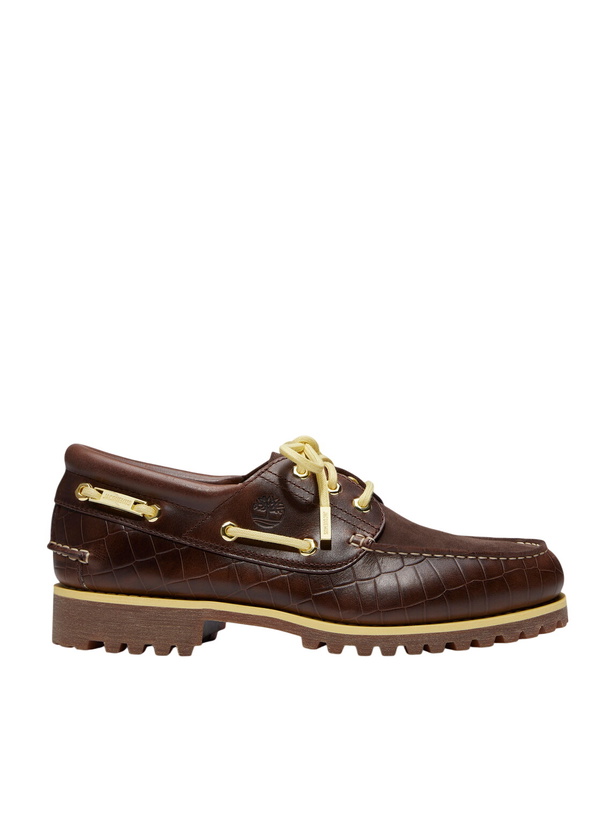 Photo: Timberland - Jacquemus Croc-Effect Leather Boat Shoes - Brown