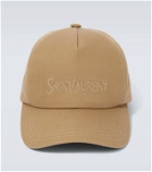 Saint Laurent Logo cotton and linen gabardine baseball cap