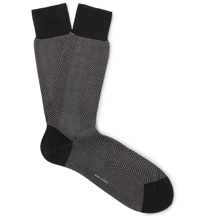Photo: TOM FORD - Herringbone Cotton Socks - Gray