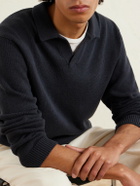 Eleventy - Cotton and Silk-Blend Polo Sweater - Blue