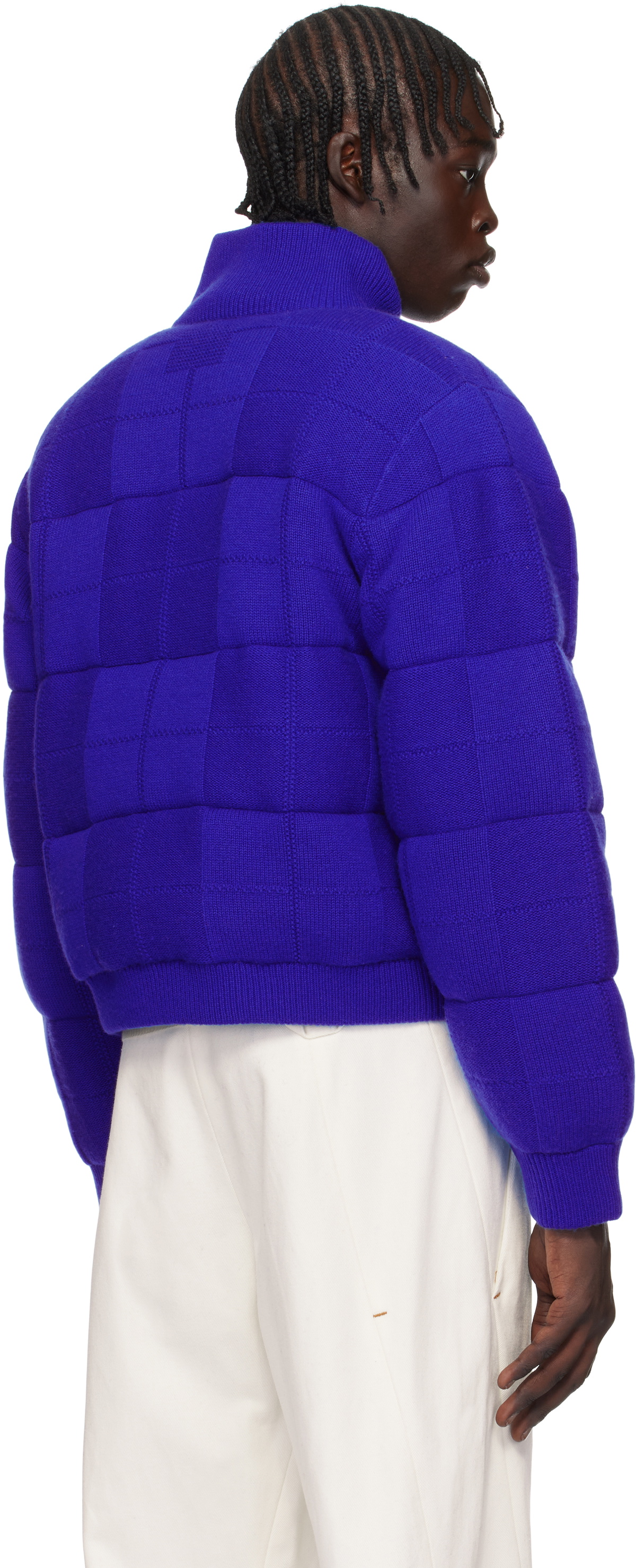 Guest in Residence Blue & Black Quilted Reversible Puffer Jacket