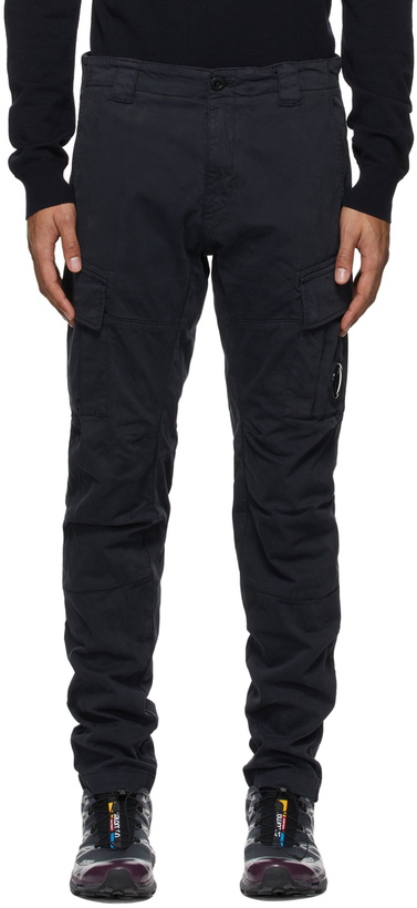 Photo: C.P. Company Navy Stretch Sateen Cargo Pants