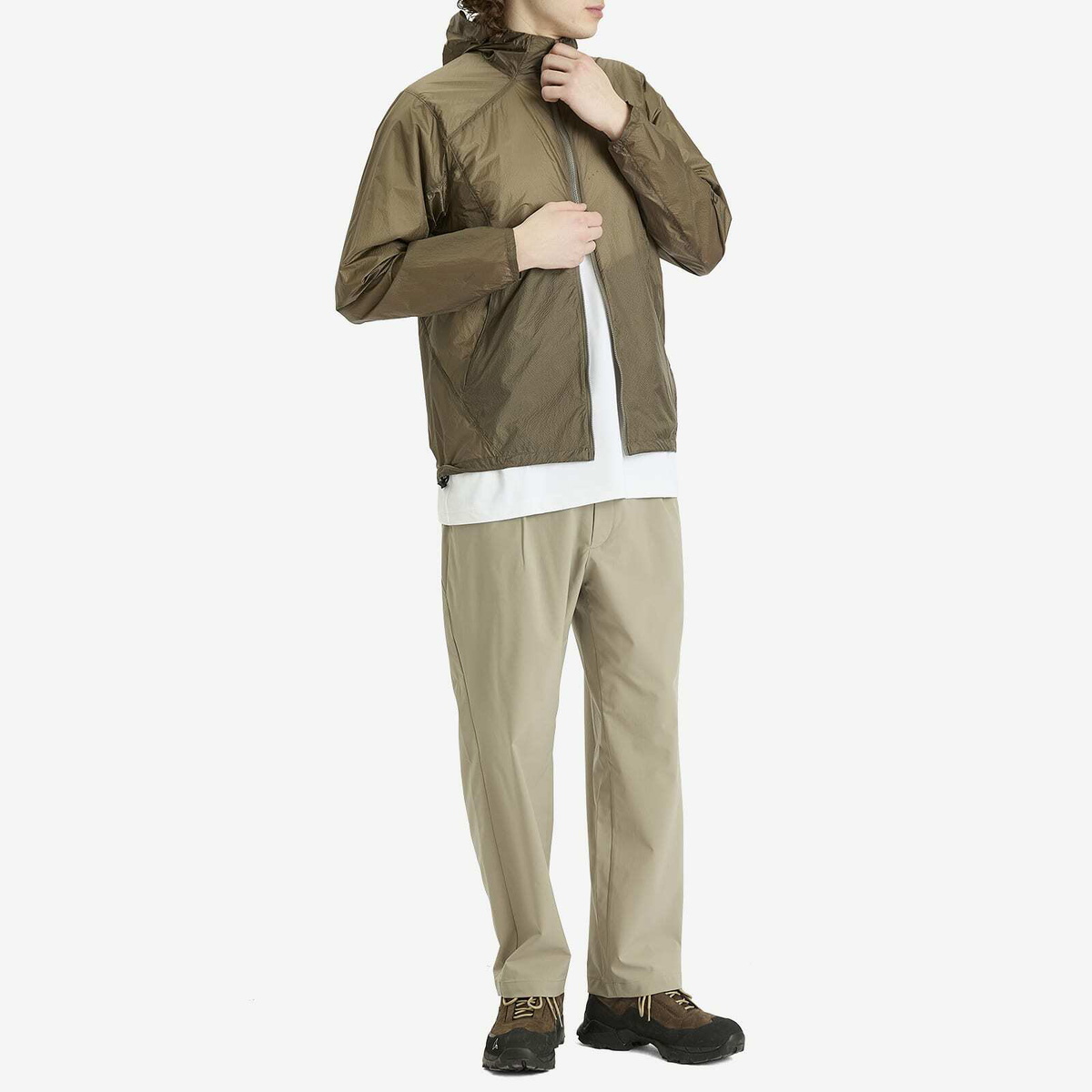 Goldwin Men's Airly Shell Packable Wind Jacket in Desert