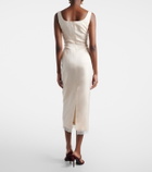 Magda Butrym Lace-trimmed cotton and silk midi dress