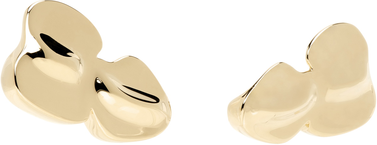 Acne Studios Gold Brass Croco Scale Earrings